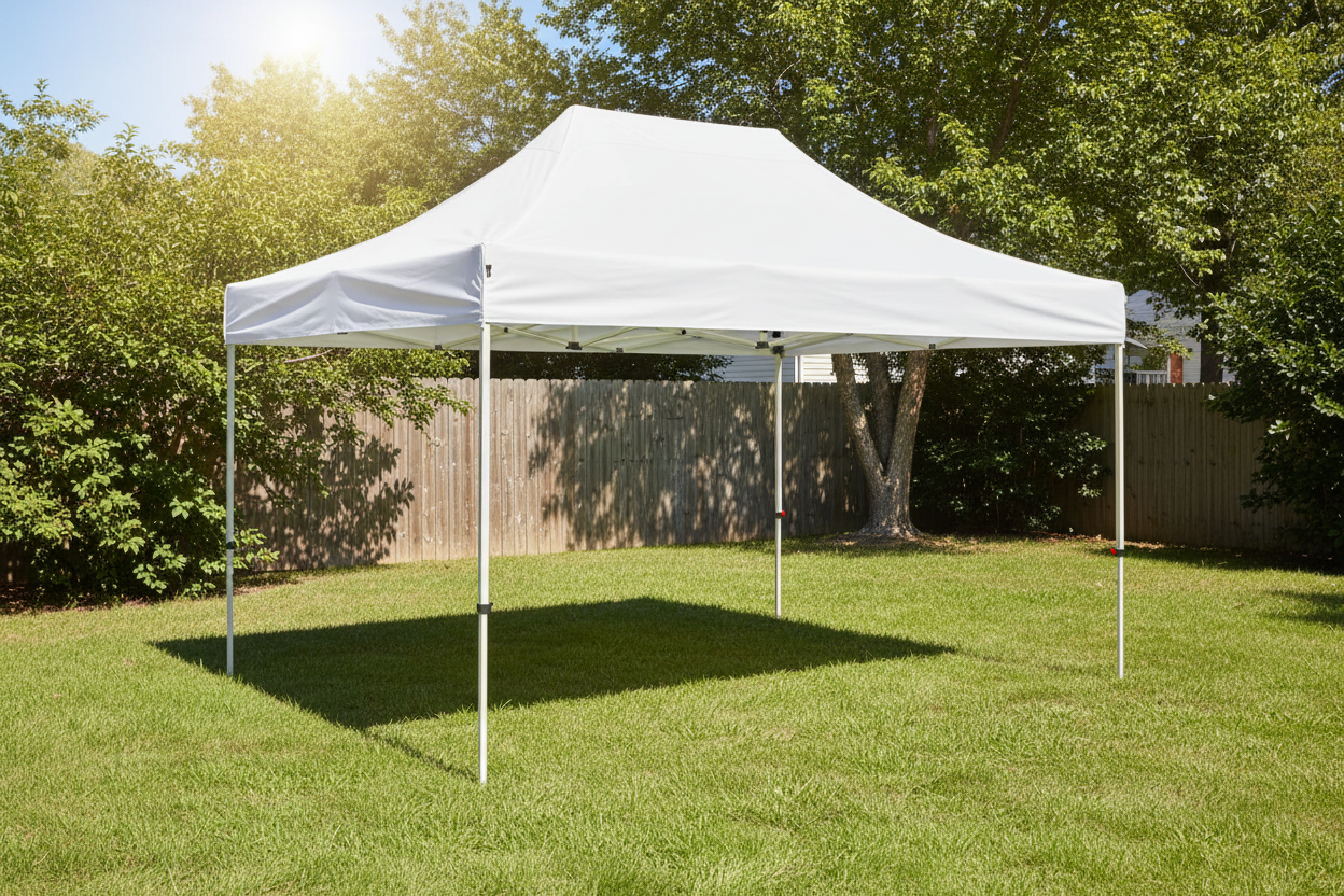 White Steel Frame Canopy - 10'x15'