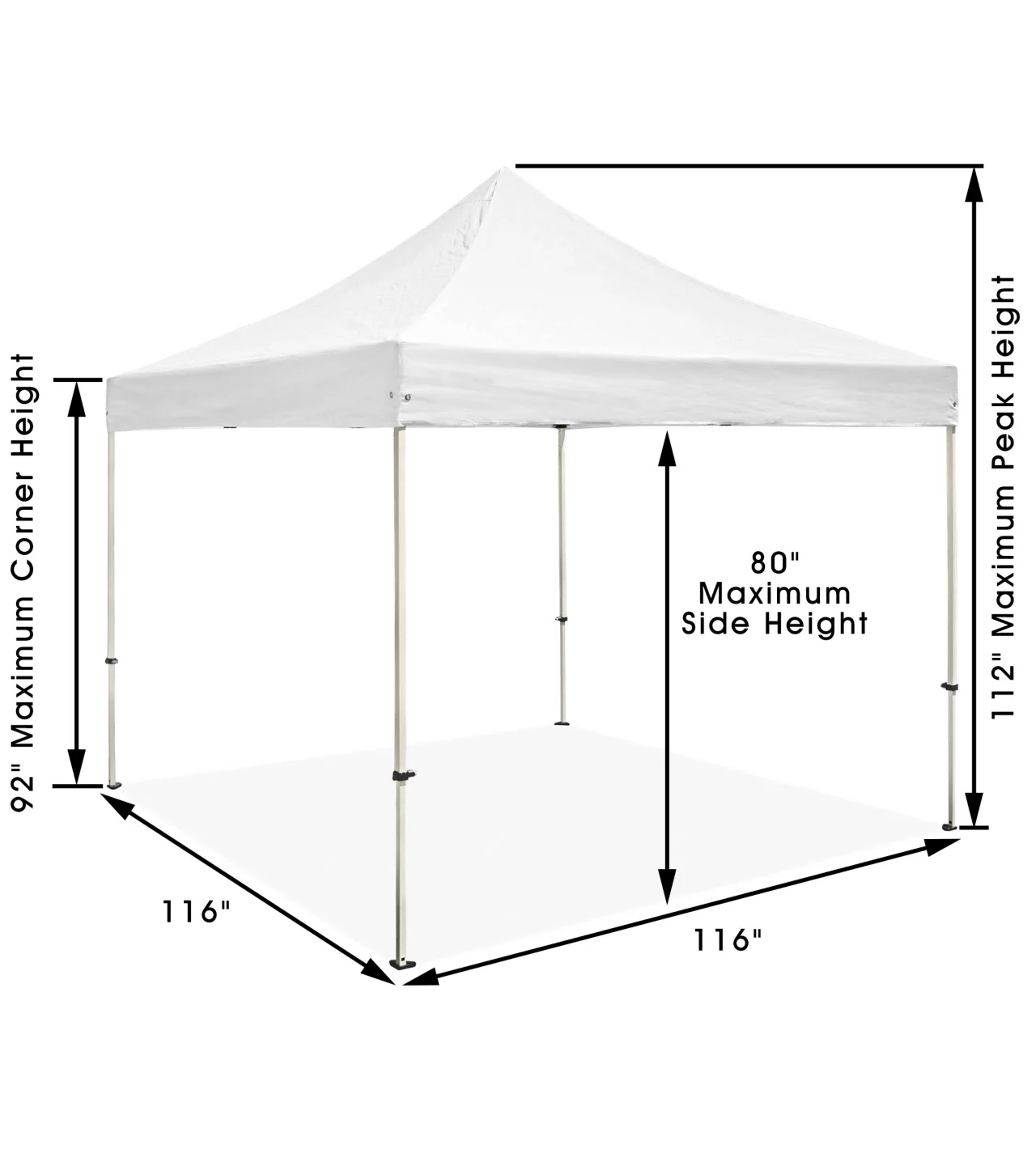 White Steel Frame Canopy - 10'x10'