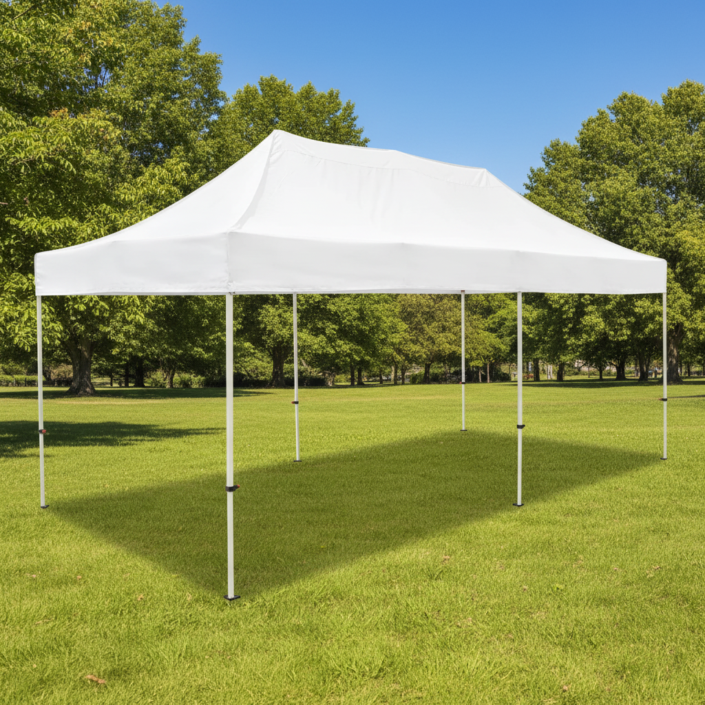 White Steel Frame Canopy - 10'x20'